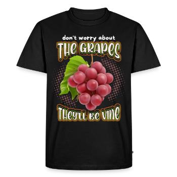 Vin, Raisins, Drôle De Dicton, Jeu De Mots - T-shirt Premium bio Homme - noir - Devant - Nico (187cm)