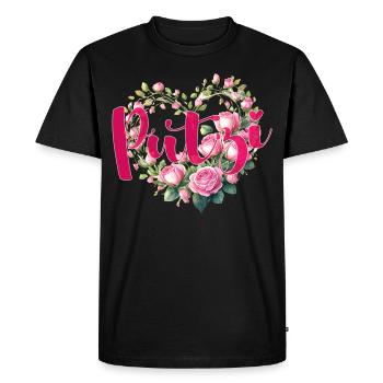 Saint-Valentin Saint-Valentin Roseheart Heart love - T-shirt Premium bio Homme - noir - Devant - Nico (187cm)