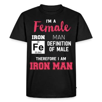 Femme fer disant cool cadeau idée puissance féminine - T-shirt Premium bio Homme - noir - Devant - Nico (187cm)