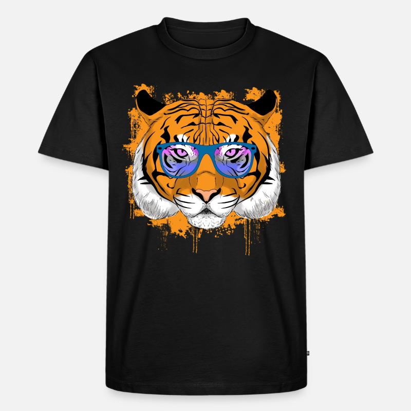 Cooler Tiger Geschenk - Männer Premium Bio T-Shirt - Schwarz