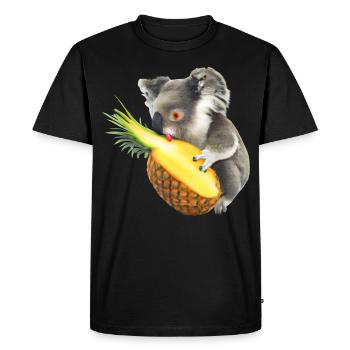 Koala et ananas - T-shirt Premium bio Homme - noir - Devant - Nico (187cm)
