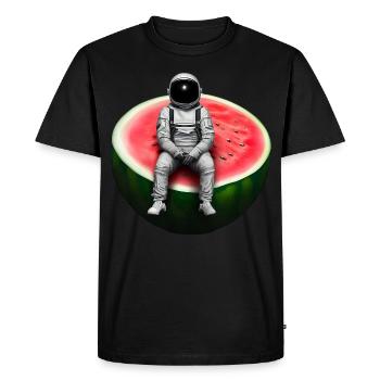 Astronaute sur pastèque - T-shirt Premium bio Homme - noir - Devant - Nico (187cm)