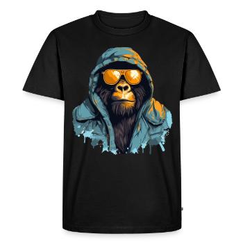 Street style mountain gorilla | Gorilla lovers - Men's Premium Organic T-Shirt - black - Front - Nico (187cm)