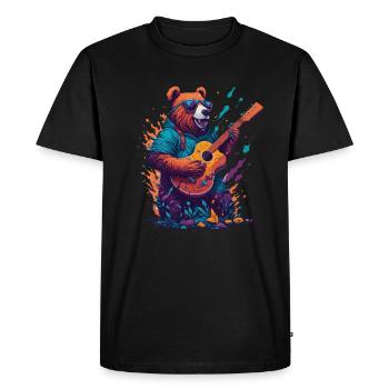 Ours bagué - T-shirt Premium bio Homme - noir - Devant - Nico (187cm)