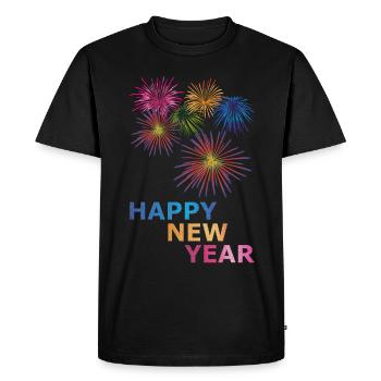 Bonne année bonne année - T-shirt Premium bio Homme - noir - Devant - Nico (187cm)