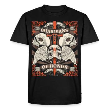 Vintage Skull Skull Biker Design avec serpents - T-shirt Premium bio Homme - noir - Devant - Nico (187cm)