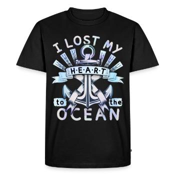 Ancre de navire, dicton romantique, amour de l’océan - T-shirt Premium bio Homme - noir - Devant - Nico (187cm)