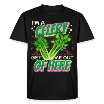 Celery, funny saying I'm-A-Celery - Men's Premium Organic T-Shirt - black - Front - Nico (187cm)