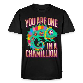Chameleon funny saying You-Are-One-In-A-Million - Men's Premium Organic T-Shirt - black - Front - Nico (187cm)