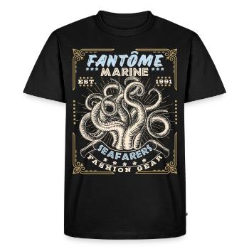 Poulpe maritime, poulpe maritime, mode vintage - T-shirt Premium bio Homme - noir - Devant - Nico (187cm)