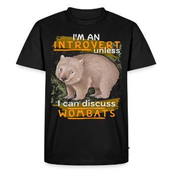 Wombat dit drôle en disant Wombat amour - T-shirt Premium bio Homme - noir - Devant - Nico (187cm)