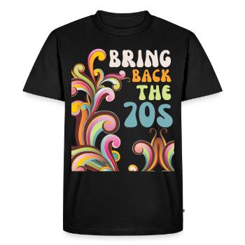 70s, retro style, funny saying 1970 - Men's Premium Organic T-Shirt - black - Front - Nico (187cm)