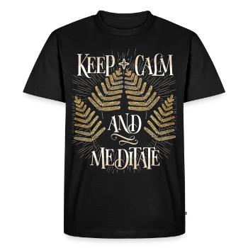 Meditation, meditation, keep-calm, funny saying - Men's Premium Organic T-Shirt - black - Front - Nico (187cm)