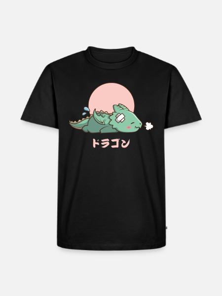 Kawaii Sleeping Dragon - Men's Premium Organic T-Shirt - black