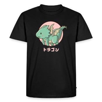 Dragon volant Harajuku - T-shirt Premium bio Homme - noir - Devant - Nico (187cm)