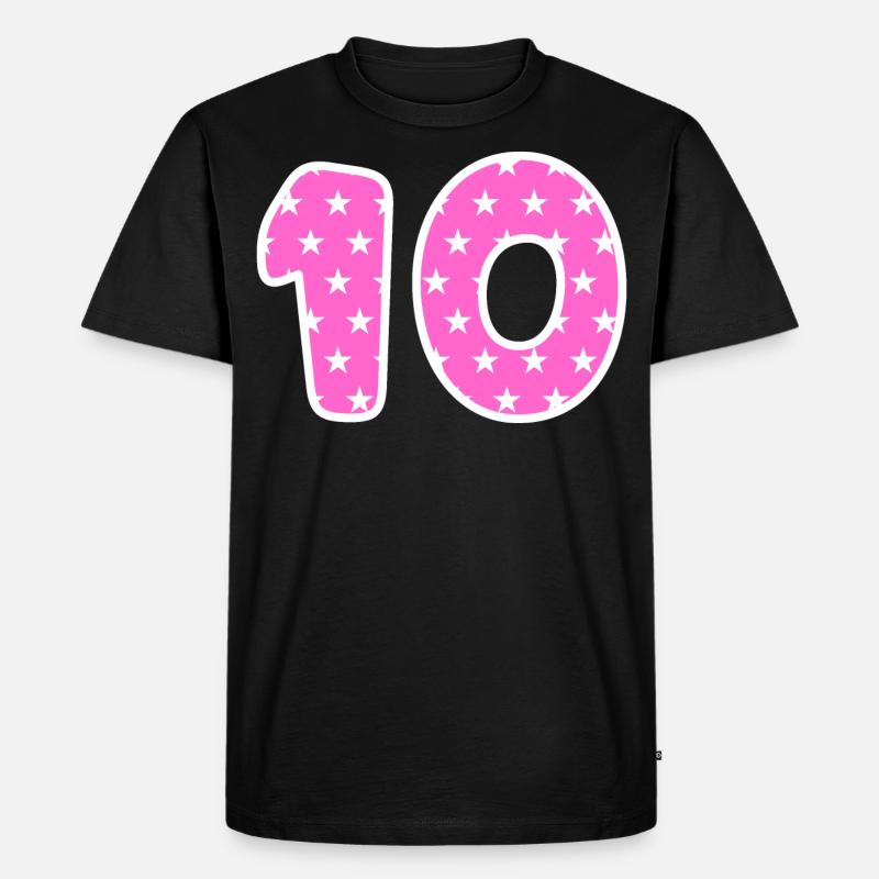 Zehn - Männer Premium Bio T-Shirt - Schwarz