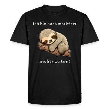 Idée cadeau de paresseux mignon - T-shirt Premium bio Homme - noir - Devant - Nico (187cm)