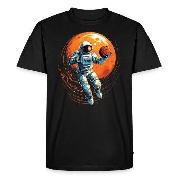 Astronaute basketteur dans l’espace, illustration de bande dessinée - T-shirt Premium bio Homme - noir - Devant - Nico (187cm)