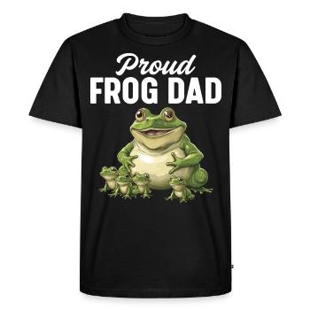 Proud Frog Dad Amphibian Catching Design - Men's Premium Organic T-Shirt - black - Front - Nico (187cm)