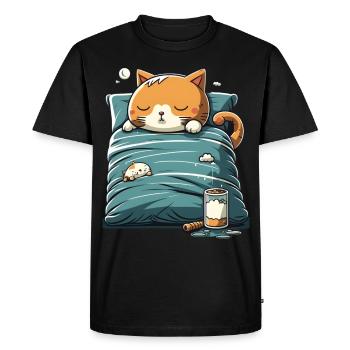 Cadeau de sommeil pour chat Kawaii - T-shirt Premium bio Homme - noir - Devant - Nico (187cm)
