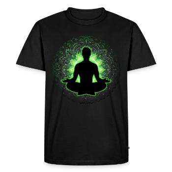 Yoga - homme Lotus siège méditer design pour Yogis - T-shirt Premium bio Homme - noir - Devant - Nico (187cm)