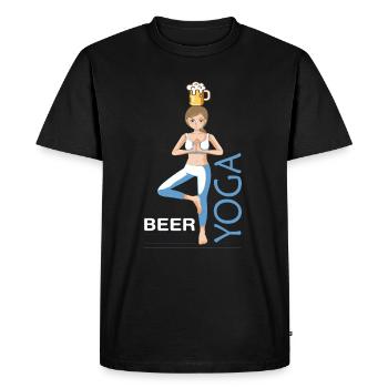 Yoga - Beer Beer Yoga Design pour les yogis - T-shirt Premium bio Homme - noir - Devant - Nico (187cm)