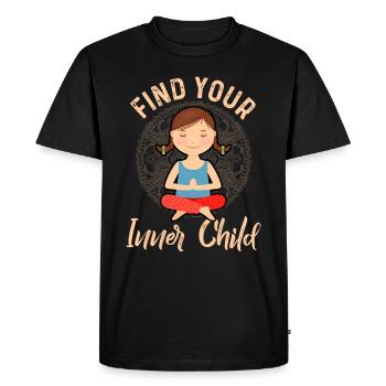 Yoga - Find Your Inner Child Design for Yogis - Men's Premium Organic T-Shirt - black - Front - Nico (187cm)