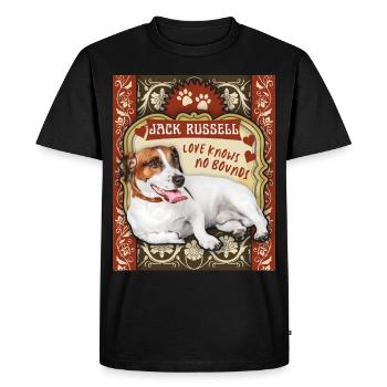 Jack Russell Terrier, Jack Russell Dicton drôle - T-shirt Premium bio Homme - noir - Devant - Nico (187cm)