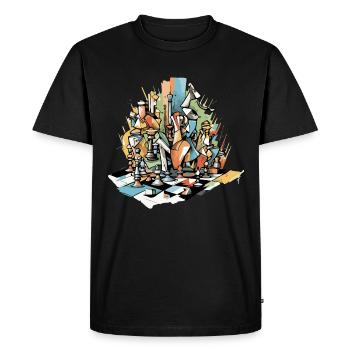 Chess composition n°6 - Men's Premium Organic T-Shirt - black - Front - Nico (187cm)