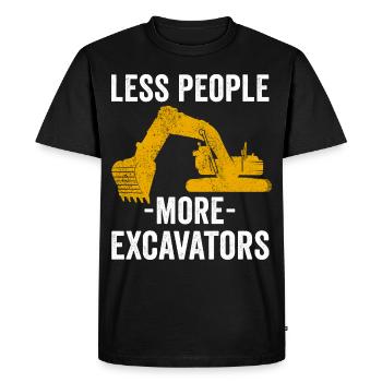 Conducteur d’excavatrice Ouvrier de la construction Excavatrice - T-shirt Premium bio Homme - noir - Devant - Nico (187cm)