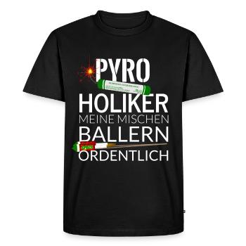Pyroholiker Pyro Feu d'artifice - T-shirt Premium bio Homme - noir - Devant - Nico (187cm)