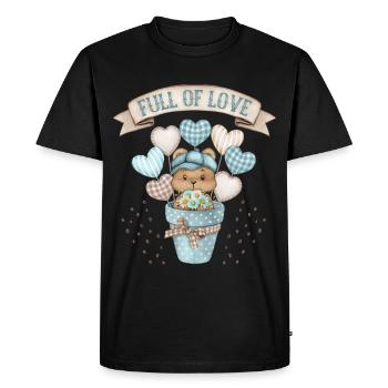 Motif bébé garçon, bébé ours, bébé ours en peluche - T-shirt Premium bio Homme - noir - Devant - Nico (187cm)