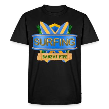 Hawaii, Surfing, Banzai Pipeline - Men's Premium Organic T-Shirt - black - Front - Nico (187cm)