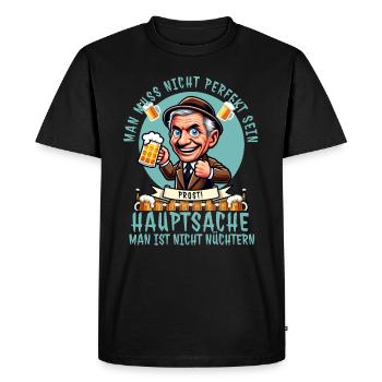 Vous n’avez pas besoin d’être parfait - drôle de dicton de bière - T-shirt Premium bio Homme - noir - Devant - Nico (187cm)