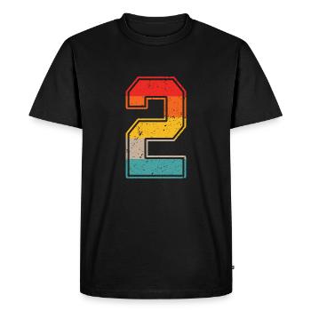 2 ans maillot rétro numéro 2 T-shirt numéro 2 - T-shirt Premium bio Homme - noir - Devant - Nico (187cm)