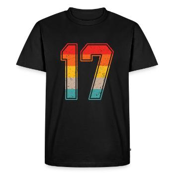 17 ans maillot rétro numéro 17 T-shirt numéro 17 - T-shirt Premium bio Homme - noir - Devant - Nico (187cm)