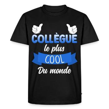 Collègue Homme Cadeau Sympa - T-shirt Premium bio Homme - noir - Devant - Nico (187cm)