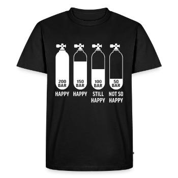 Sauerstoffflasche lustig Happy Diver T-Shirt Tauchen - Männer Premium Bio T-Shirt - Schwarz - Vorne - Nico (187cm)