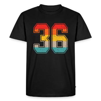Maillot rétro 36 ans Numéro 36 T-shirt numéro 36 - T-shirt Premium bio Homme - noir - Devant - Nico (187cm)