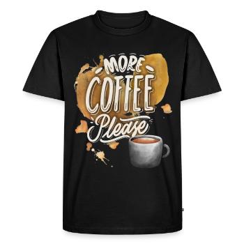 Café, buveur de café drôle de café disant - T-shirt Premium bio Homme - noir - Devant - Nico (187cm)