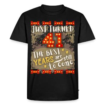 41ème anniversaire 41 ans design vintage, disant - T-shirt Premium bio Homme - noir - Devant - Nico (187cm)