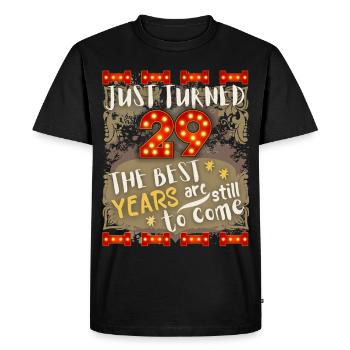 29ème anniversaire 29 ans vintage design, disant - T-shirt Premium bio Homme - noir - Devant - Nico (187cm)