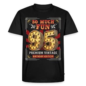 95th birthday 95 years Vintage-Retro Fun-Birthday - Men's Premium Organic T-Shirt - black - Front - Nico (187cm)