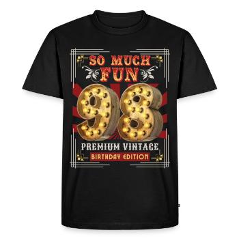 98th birthday 98 years Vintage-Retro Fun-Birthday - Men's Premium Organic T-Shirt - black - Front - Nico (187cm)