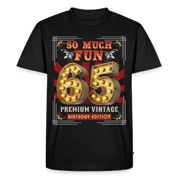 65ème anniversaire 65 ans Vintage-Retro Fun-Birthday - T-shirt Premium bio Homme - noir - Devant - Nico (187cm)