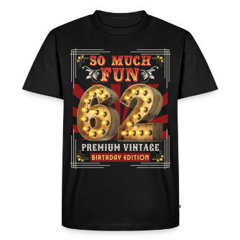 62ème anniversaire 62 ans Vintage-Retro Fun-Birthday - T-shirt Premium bio Homme - noir - Devant - Nico (187cm)