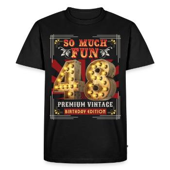 48ème anniversaire 48 ans Vintage-Rétro Fun-Anniversaire - T-shirt Premium bio Homme - noir - Devant - Nico (187cm)