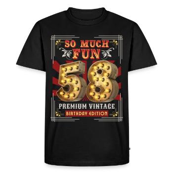 58th birthday 58 years Vintage-Retro Fun-Birthday - Men's Premium Organic T-Shirt - black - Front - Nico (187cm)