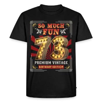 73rd birthday 73 years Vintage-Retro-Fun-Birthday - Men's Premium Organic T-Shirt - black - Front - Nico (187cm)