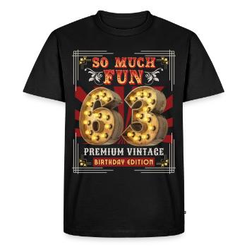 63ème anniversaire 63 ans Vintage-Rétro Fun-Anniversaire - T-shirt Premium bio Homme - noir - Devant - Nico (187cm)